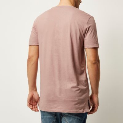 Pink marl longline t-shirt